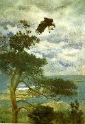 bruno liljefors havsorn med guding som byte vid boet France oil painting artist